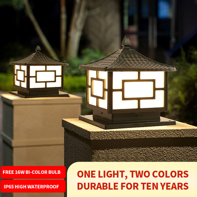 2 Inch LED Square Fence Post Solar Lights For Decking Garden Lantern 16W Ip65